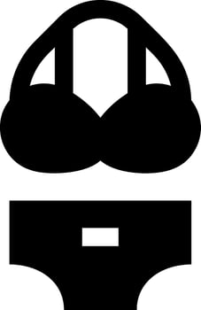 A black and white silhouette of a bra and underwear vector