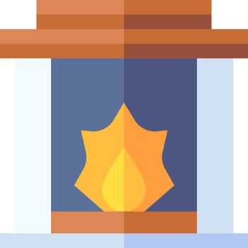 A flat icon of a fire in a stove vector