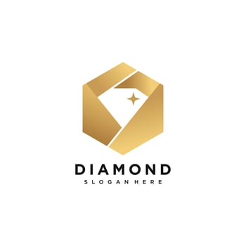 Diamond icon logo design with creative concept Premium vector