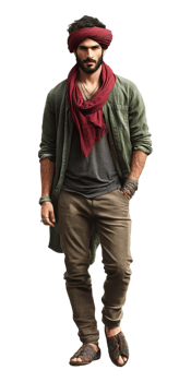 a man wearing a turban and a scarf png