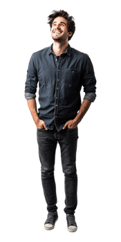 a man standing with his hands in his pockets png
