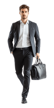 business man walking with briefcase png