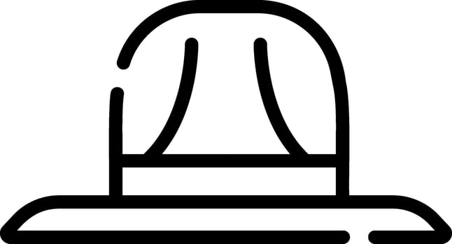 A black and white icon of a hat vector