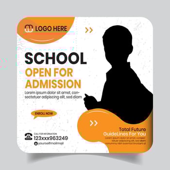 Minimal Unique Kids School Social Media Post Design Banner vector