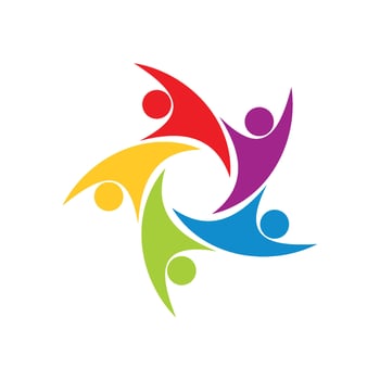 Human Shape Colorful Star Logo Template Illustration Design vector