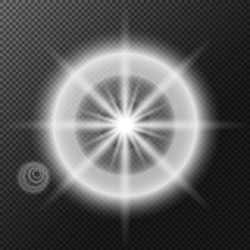 a white starburst on a black background vector