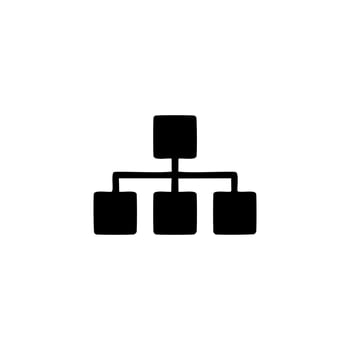 Hierarchical structure icon. Black family tree symbol art. vector