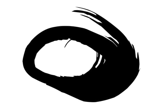 Circle black ink brush stroke isolated. Artistic. vector