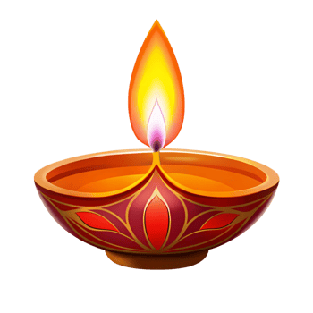 Vibrant Diya with Rangoli Design for Diwali png