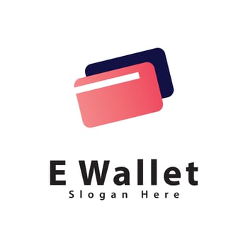 E wallet logo symbol design template vector