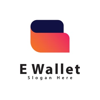 E wallet logo symbol design template vector