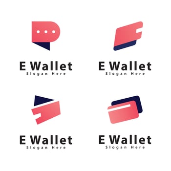 E wallet logo symbol design template vector