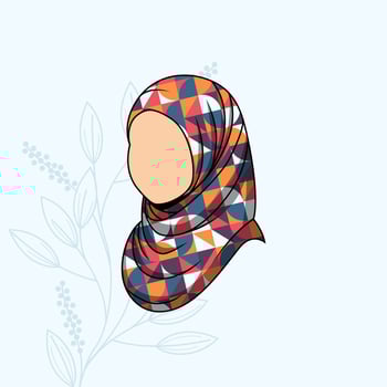 Mosaic patterned hijab template, Muslim women's hijab for graphic sources. eps 10 vector