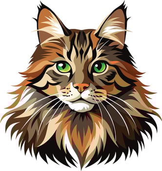Maine cat art icon and logo colorful illustration and graphics design vector