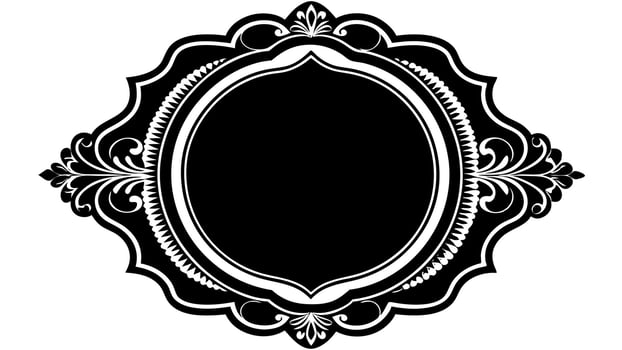 Large set of black silhouette frames or cartouches for badges in ornate classical curved and rounded symmetrical designs and shapes vector