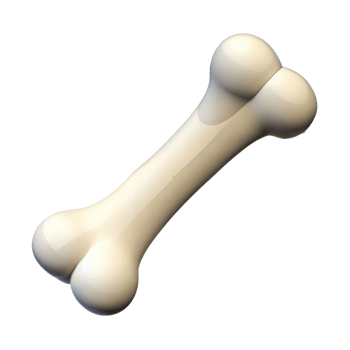 A 3D Rendered White Dog Bone Isolated on a Transparent Background png
