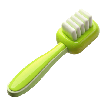 Green Plastic Toothbrush With White Bristles Isolated on Transparent Background png