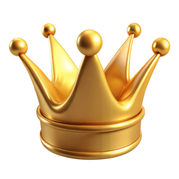 Golden Crown With Five Points And Transparent Background png