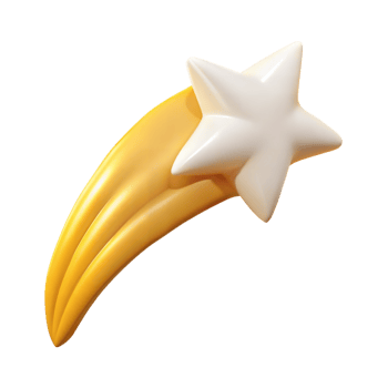 3D Rendered Yellow Shooting Star With White Star Tip png