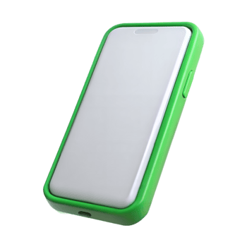 Green Phone Case Mockup With Blank Screen png