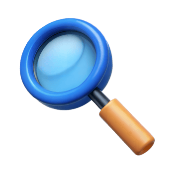 Blue Cartoon Magnifying Glass On Transparent Background png