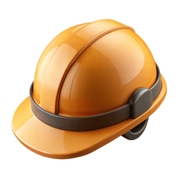 3D Rendered Yellow Construction Hard Hat Isolated on Transparent Background png