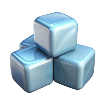 Animated 3D stack of blue ice cubes, isolated on transparent background png