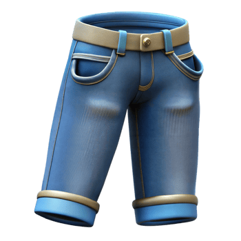 Animated 3D pair of blue jeans, isolated on transparent background png