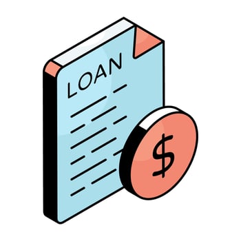 Premium design icon of loan paper vector