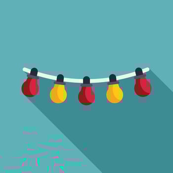 String lights hanging, creating a festive atmosphere for celebration vector