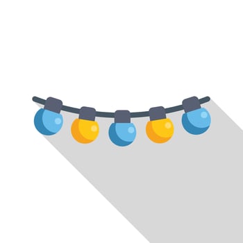 String lights hanging on a cable creating a festive atmosphere vector