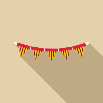 Catalan flags hanging on string celebrating catalan national day vector