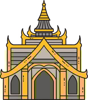 Buddhism Buddhist Temple Cartoon Colored Clipart vector