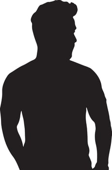 Minimalist Side Profile Head Silhouette in Format vector