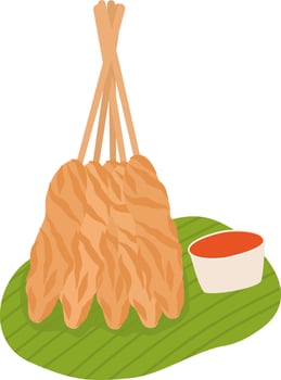 Chicken sempol indonesian street food vector