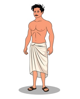 Village Farmer Cartoon Character Art vector