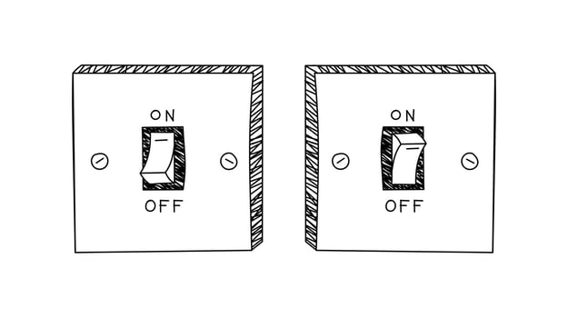 sketch hand drawn electrical switch on off vector