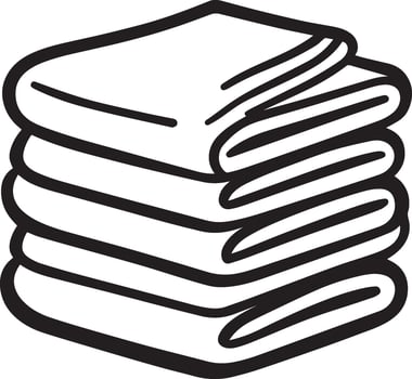 Folded clothes stack clean simple icon outline black vector