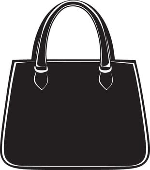 a black and white illustration of a handbag vector