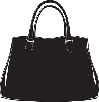 Woman's fashion bag clean simple silhouette black vector