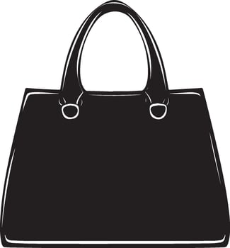 Woman's fashion bag clean simple icon silhouette black vector