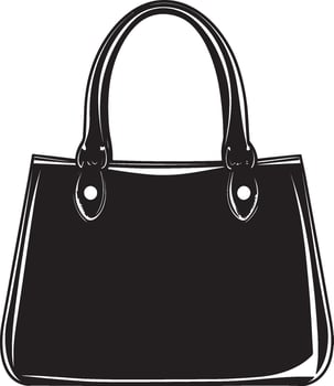 Lady's handbag clean simple silhouette black vector
