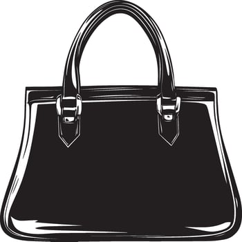 Lady's handbag clean simple silhouette black vector