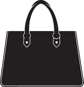 Lady's handbag clean simple icon silhouette black vector