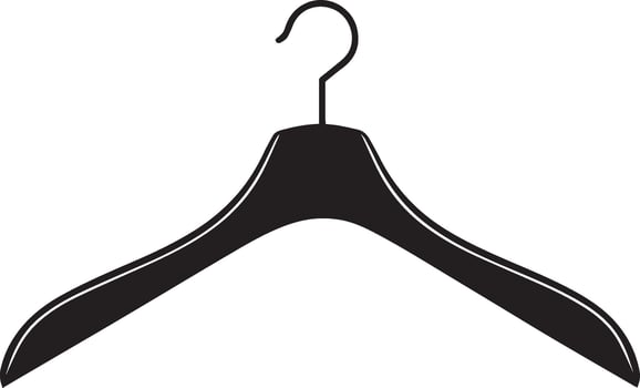 Wooden coat hanger clean simple silhouette black vector