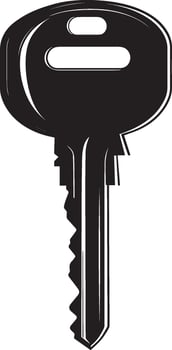 Key clean simple silhouette black vector