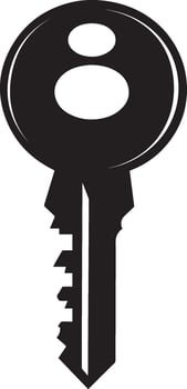 Key clean simple silhouette black vector