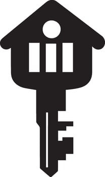 House's key icon clean simple silhouette black vector