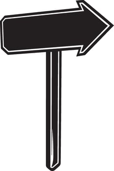 arrow sign board clean simple silhouette black vector