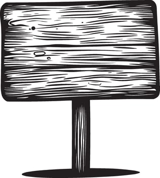 Wooden Sign board clean simple icon linear black vector